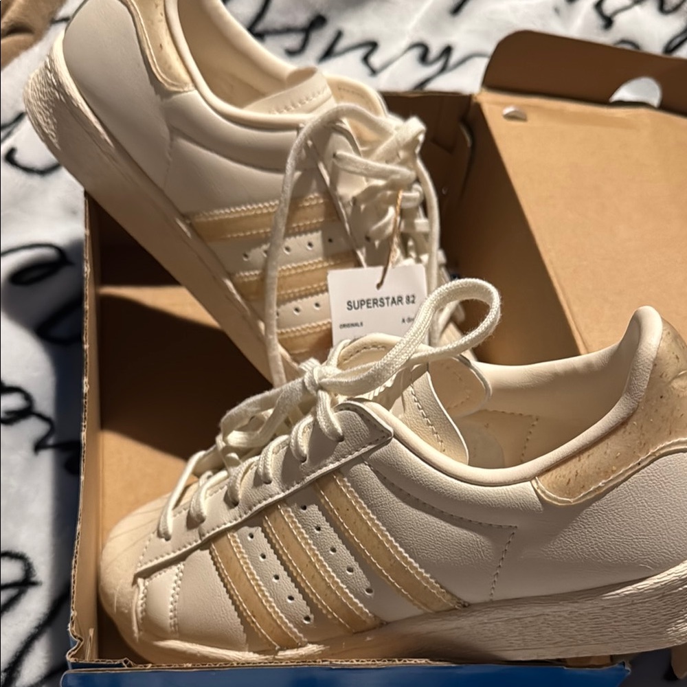Adidas Women's Cream Superstar Shoes